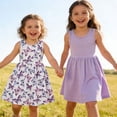 thumbnail image 6 of Lanbubble 2-Pack Toddler Girls Dresses Sleeveless Casual Sundress Summer Purple Butterfly Dress For Girl 2-6T, 6 of 9
