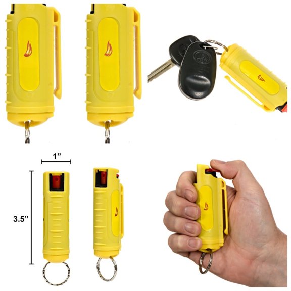 2 Pack Police Strength Pepper Spray 1/2oz Self Defense Security Yellow