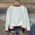 thumbnail image 5 of Cavosen Christmas Fleece Pullover Women Crew Neck Long Sleeve Ugly Pullover Stripe Solid Loose Blouses Party Shirt Tops, 5 of 9