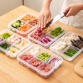 thumbnail image 3 of Pebbuoy Fridge Food Preservation Box Transparent 4/6 Compartments Good Seal Leak-proof Divided Veggie Tray with Lid Reusable Food Storage Container Meat Fruits Snacks Storage Case, 3 of 7