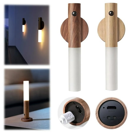 

2021 Led Infrared Sensor Photosensitive Sensor Night Light Wireless Usb Rechargeable Night Lamp For Bedside Wardrobe Wall Lamp