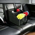 thumbnail image 2 of Black Foldable Oxford Cloth Car Trunk & Backseat Organizer, Collapsible Auto Storage Bin with Reinforced Handles, Mesh Side Pockets and Divided interior Compartments, for Vehicle, 2 of 3