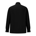 thumbnail image 5 of BiZtdJrK Men's Band Collar Dress Shirt Solid Textured Shirts Solid Regular Fit Long Sleeve Mandarin Collar Button Down Shirt Lightweight Hawaii Beach Shirt Prime Sales Clearance Black XXXXL, 5 of 6