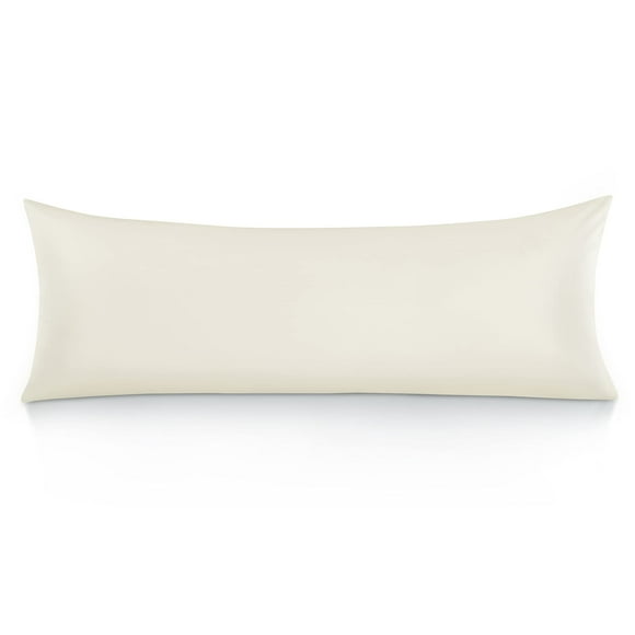 Funda de almohada corporal Oubonun, 100% algodón, 800 hilos, 21 x 54 cm, color crema