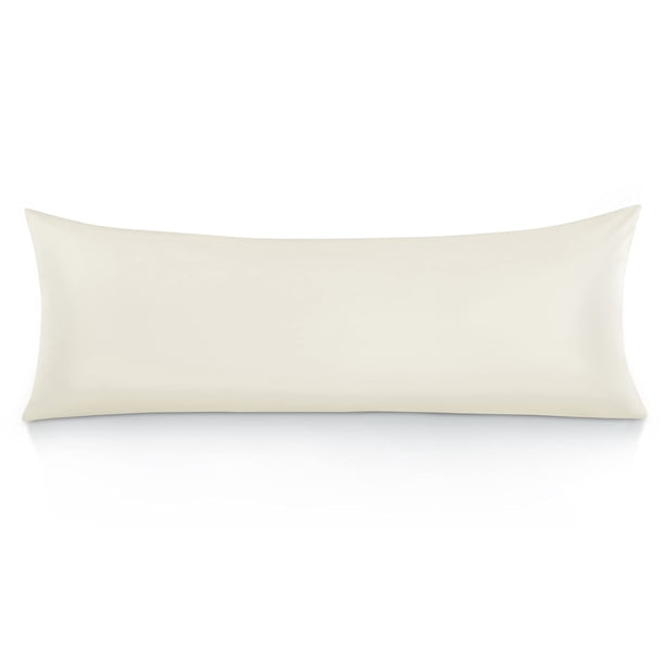 Funda de almohada corporal Oubonun, 100% algodón, 800 hilos, 21 x 54 cm, color crema