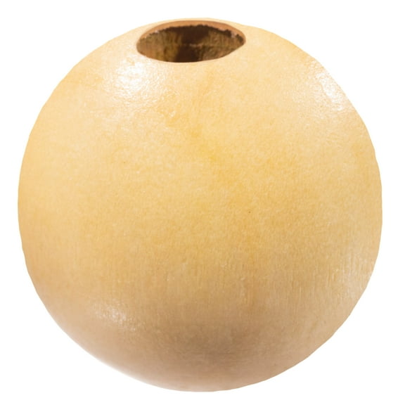 Craft County Round Wooden Beads for DIY Jewelry Making Necklaces & Bracelets or Macrame Crafts - Multiple Sizes & Paint / Stain Options Available