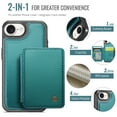 thumbnail image 3 of Allytechgroup 2 In 1 Wallet Case for iPhone 16e, Detachable Magnetic Back Cover Cards Holder Premium PU Leather Stand RFID Blocking Bumper Shockproof Case Cover for iPhone 16e, Blue, 3 of 11