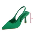 thumbnail image 4 of Vedolay Pumps For Summer Women's Square Open Toe High Heeled High Heels FashioBackless Peep Toe Slip-on Shoes,Green 7, 4 of 4