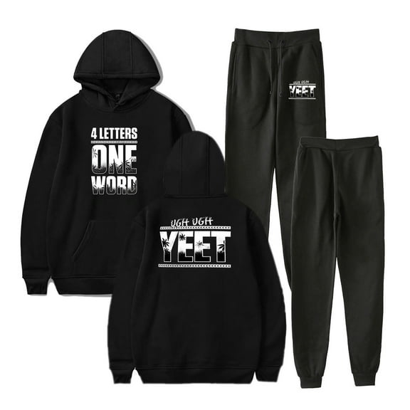 Jey Uso Four Letters One Word Hoodie Jogger Pants Two Piece Sets Sweatshirts Sweatpants Women Men's Set