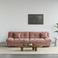 thumbnail image 3 of Sodrens 105" Modern Cloud Sofa,Velvet Couch,3-Seat Sofa for Living Room,Apartment and Small Space,Pink, 3 of 10