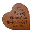 thumbnail image 2 of LifeSong Milestones Inspirational Engraved Wood Heart for Home Office Desk Table Décor - Be Strong (Cherry), 2 of 4