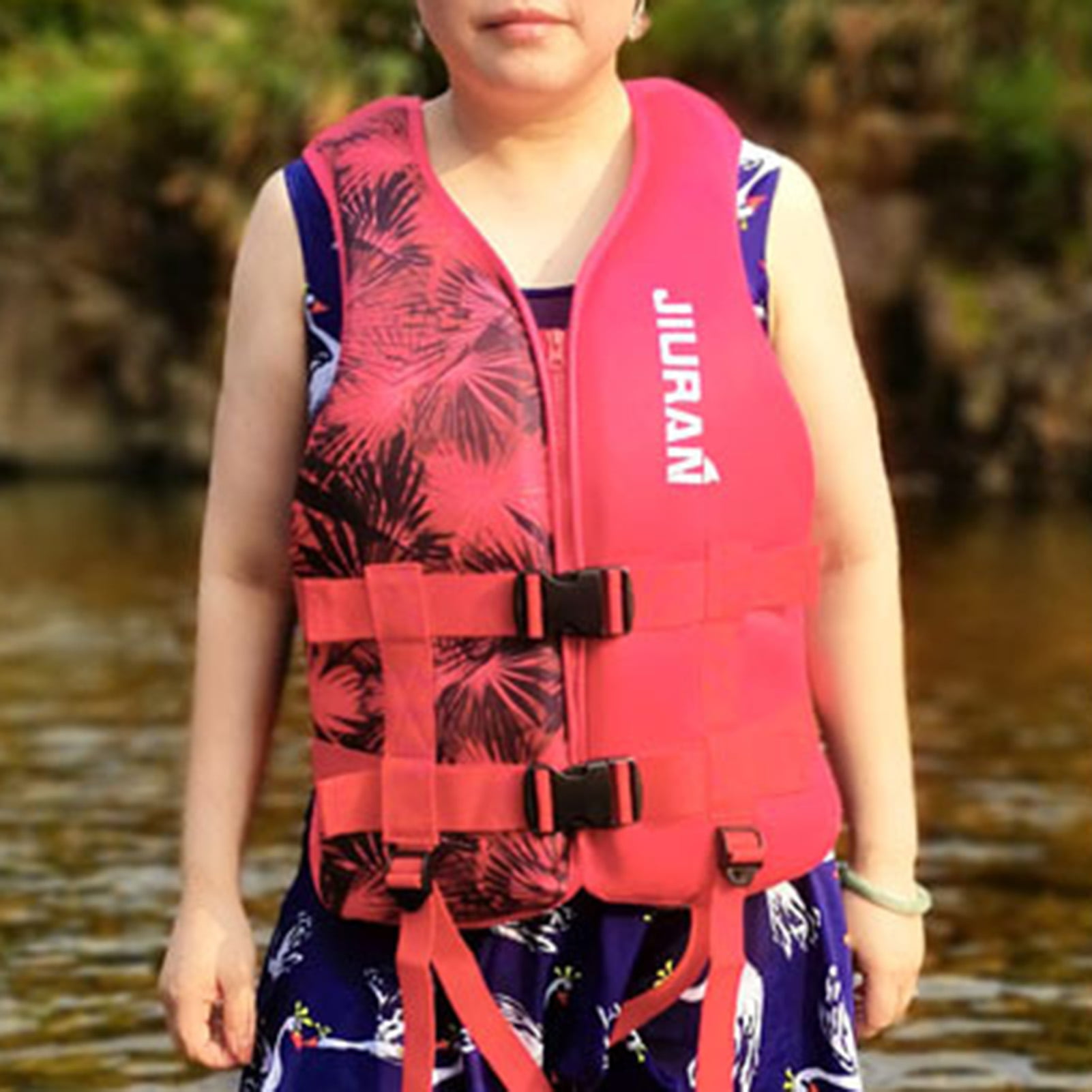 Adult Kid Life Jacket Inflatable Snorkeling Vest Buoyancy Swimming Boating Kayak 