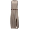 thumbnail image 4 of Tumotour Summer Dress for Women Sleeveless Round Neck Maxi Dresses Solid Color Fork Opening Casual Loose Long Dresses, 4 of 4