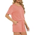 thumbnail image 4 of Fantaslook Womens Pajamas V Neck Short Sleeve Top and Shorts Outfits Casual Loungewear with Pockets, 4 of 10