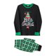 thumbnail image 5 of Conjunto de pijamas navideños familiares a juego con estampado de árbol, letras y cuadros. Pijamas de vacaciones para papá, mamá y niños., 5 of 10