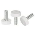 thumbnail image 1 of Unique Bargains 30 Paquets M5 x 14mm Filetage Mâle Boutons Moletés Vis pour Pouce Boutons de Serrage Prise Blanc, 1 of 5