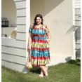 thumbnail image 4 of TIYOMI Womens Plus Size Dress Rainbow Tie Dye Summer Elegant Dress Short Sleeve V Neck Dress Colorful Vacation Holiday Dress Casual Loose Fit Dress XL 14W 16W, 4 of 6