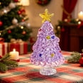 thumbnail image 6 of Bomd Mini Glass Christmas Decoration, Crystal Decoration With Colorful Lights And Golden Star, for Holiday Celebrations, Home, Office, Desk, Party Decor And Christmas Gift(Purple Pink), 6 of 7