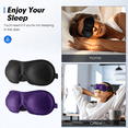 thumbnail image 5 of 3D Eye Mask For Sleeping,Machine Washable, Sleep Mask For Women, Blinder Blindfold Airplane - Black+Purple, 5 of 5