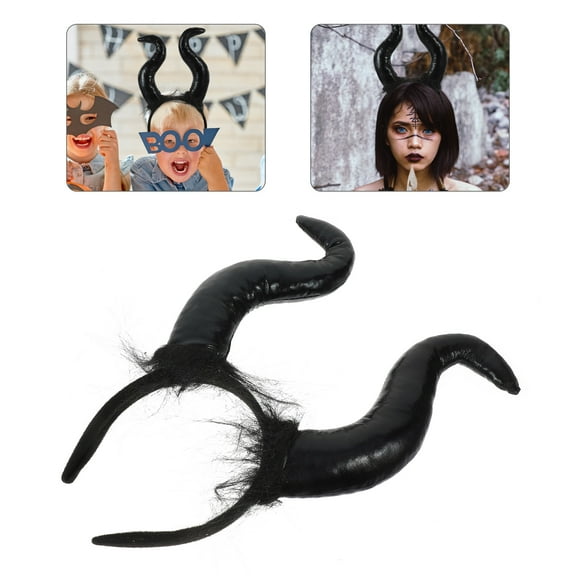 Cosplay Costume Prop, Devil Ox Horn Headband Cosplay Hair Prop Evil Horn Hair Decor