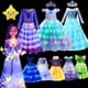 thumbnail image 2 of Vestido de princesa con luz LED para niña, disfraz de Disney para fiesta de Halloween, Elsa, Anna, sirena, Blancanieves, Rapunzel, Carnaval, 2 of 5
