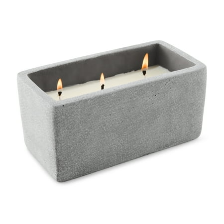 Better Homes and Gardens Outdoor 3-Wick Citronella & Lemongrass Candle, Faux Concrete Finish