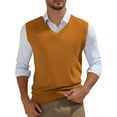 thumbnail image 5 of JTieacloth Men's Sweater Vests Sweater Vest Men's Sleeveless Knitted Vest V Neck Knitted Vest Spring Plain Sleeveless Knitted For Men(Orange), 5 of 5