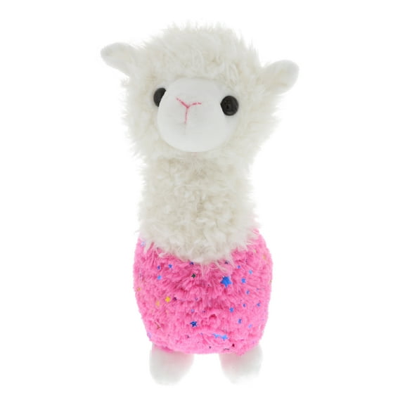 DolliBu Sparkle Pink Llama Stuffed Animal Plush Toy, Kids & Adults Huggable Cuddle Llama Gifts, Cute Stuffed Animals for Toddler & Baby First Teddy Bear, Super Soft Toys for Girls & Boys 11.5 Inch