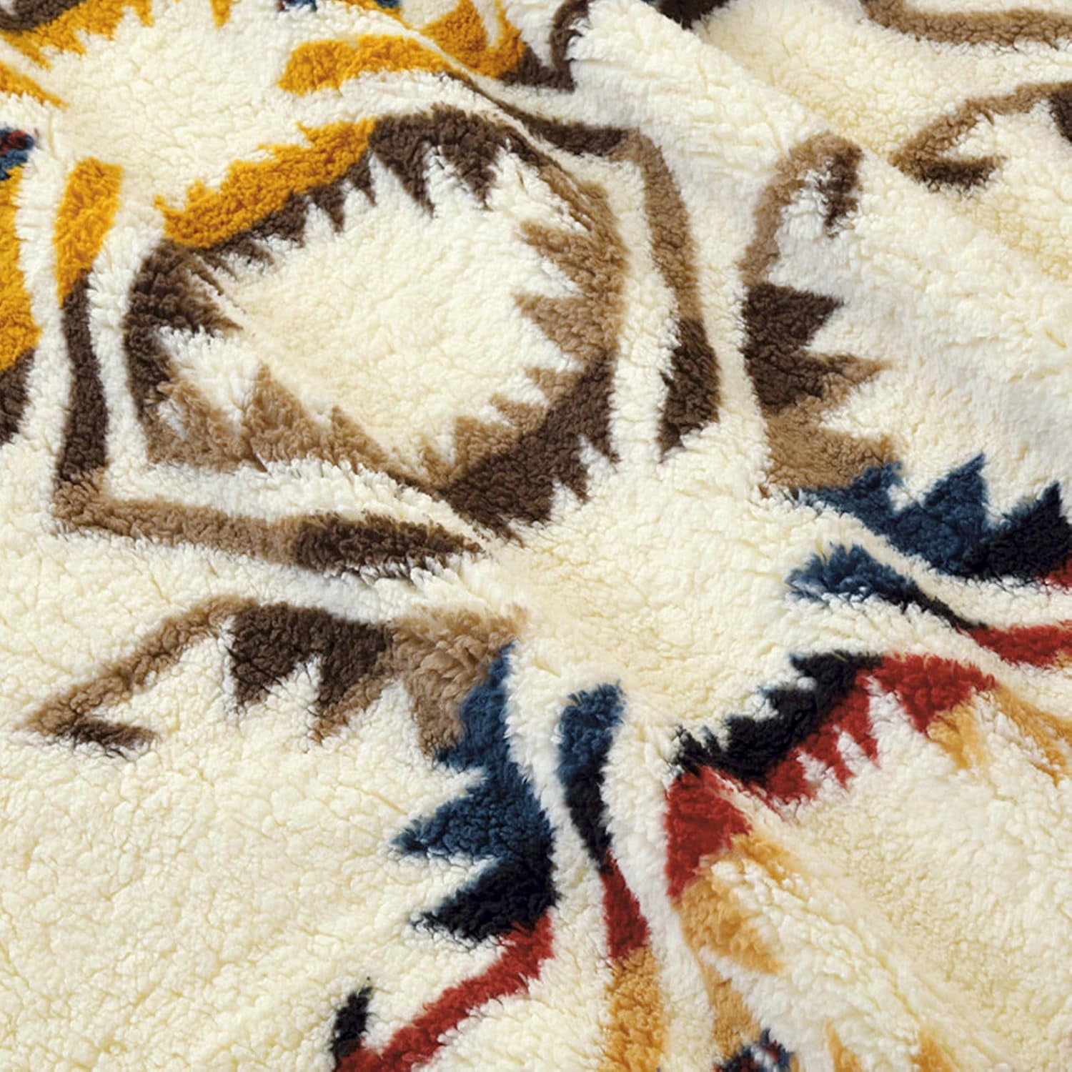 UKELER Boho Sherpa Fleece Blanket 80'' × 90'', Ultra Soft Aztec Queen Blanket for All Season, Cozy, Plush, Bohemian Throw Blanket for Bed/Couch/Sofa/Office/Camping