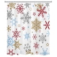 thumbnail image 2 of HVEST Christmas Snowflake Shower Curtain for Bathroom, Red Grey Gold Blue Snowflake Shape on White Background Fabric Shower Curtain with Hooks,Winter New Year Bathroom Curtains Shower Set, 60x72 inche, 2 of 6