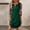 Green women boho mini dress a1, variant on Women's Round Neck 3/4 Sleeve Embroidered Mini Dress Casual Boho Floral Party Dresses for Summer Outfits, Dark Blue L
