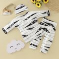 thumbnail image 2 of Vedolay Boy's 2023 Outfits Boy's 2 Piece Fall Outfits Floral Print Ruffle Long Sleeve Top and Waist Pants Set,White 0-6 Months, 2 of 5