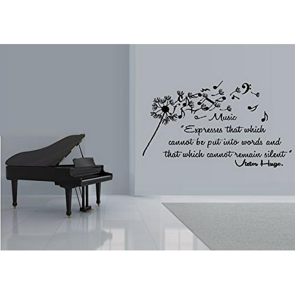 Decal ~ Music Cannot Remain Silent ~ Wall or Window Decal 21" x 40"