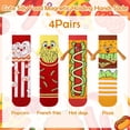 thumbnail image 6 of Bocaoying 4 Pairs Crazy Silly Magnetic Food Socks 4 Pack - Funny Fast Food Novelty Crew Socks Set, Cute Gag Gifts for Food Lovers Men Women (US 5-8.5), 6 of 7