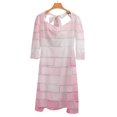 thumbnail image 6 of Pink Brick Wall, Brick Stone Wall Sunlight Womens Summer Dress Tie Back A Line Flare Dress, 6 of 9