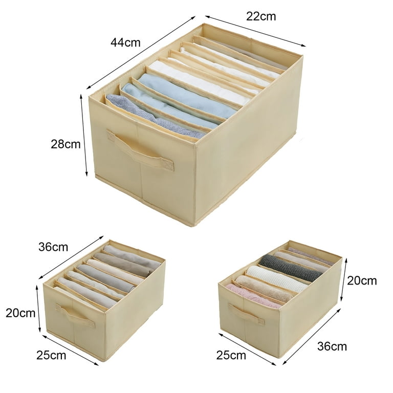 7-Compartment Multipurpose Organizer Storage Box with Handles, Foldable  Closet Clothes Dividers for Jeans, Scarves, Towels, Rayane's Beautiful  Homes