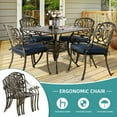 thumbnail image 5 of MEETWARM 5-Piece Outdoor Patio Dining Set, All-Weather Cast Aluminum Patio Conversation Set for Backyard Garden Deck with 4 Chairs, 4 Cushions and 35.4" Square Table, 2.2" Umbrella Hole, Navy Blue, 5 of 8