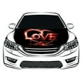 Black Love Car Hood Cover Flag ,Engine Flag,3.3X5ft,100 Polyester