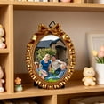 thumbnail image 5 of Gold Carved Photo Frame – Resin Bow Hanging Wall Frame with Stand 6 Shapes To Choose Versatile Tabletop & Wall Decor(E), 5 of 5