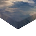 thumbnail image 2 of Ambesonne Nature Fitted Sheet, Rain Storm Clouds Sky, Twin XL Size, Blue White, 2 of 3