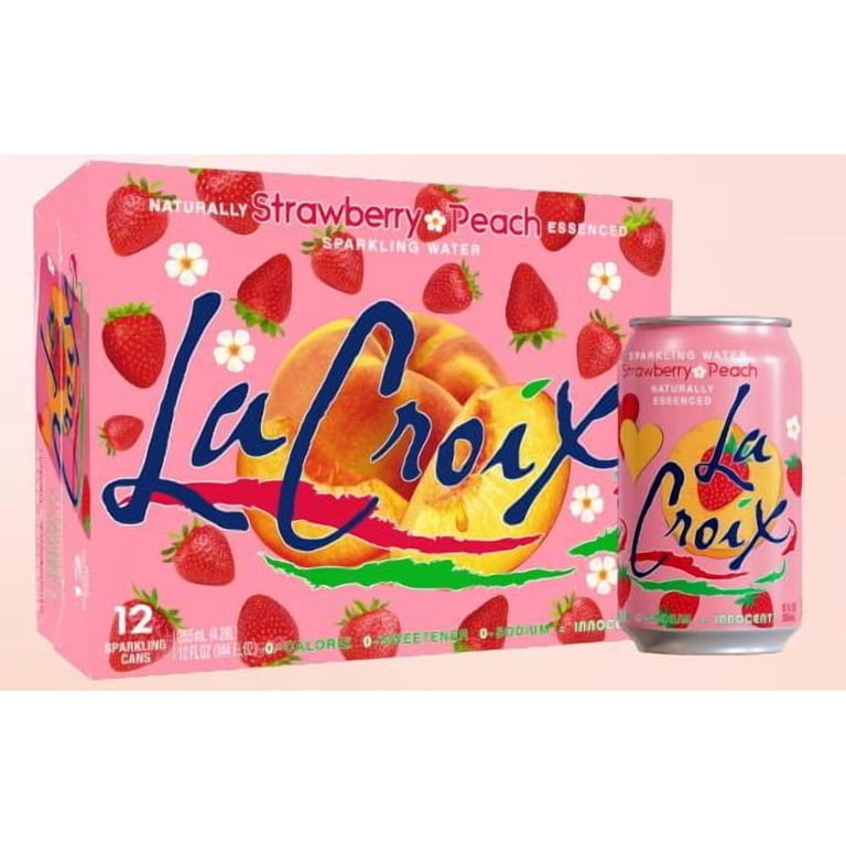 LaCroix Strawberry Peach Sparkling Water, 12 fl oz, 12 Pack photo 1