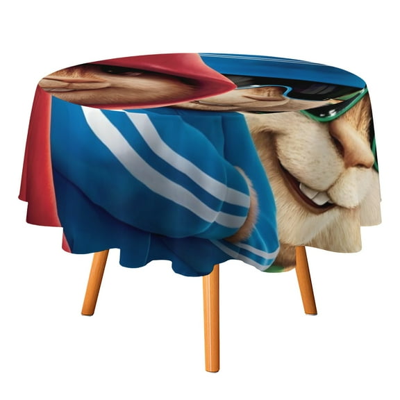 Alvin and The Chipmunks-Theme Round tablecloth has an iconic print, fits most tables, and is easy to care for perfect gifts for fans friends and family.diameter60''(152cm)