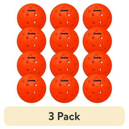 (3 pack) Franklin Sports X-40 Outdoor Pickleballs - Official Size - Ember - 12 Pack