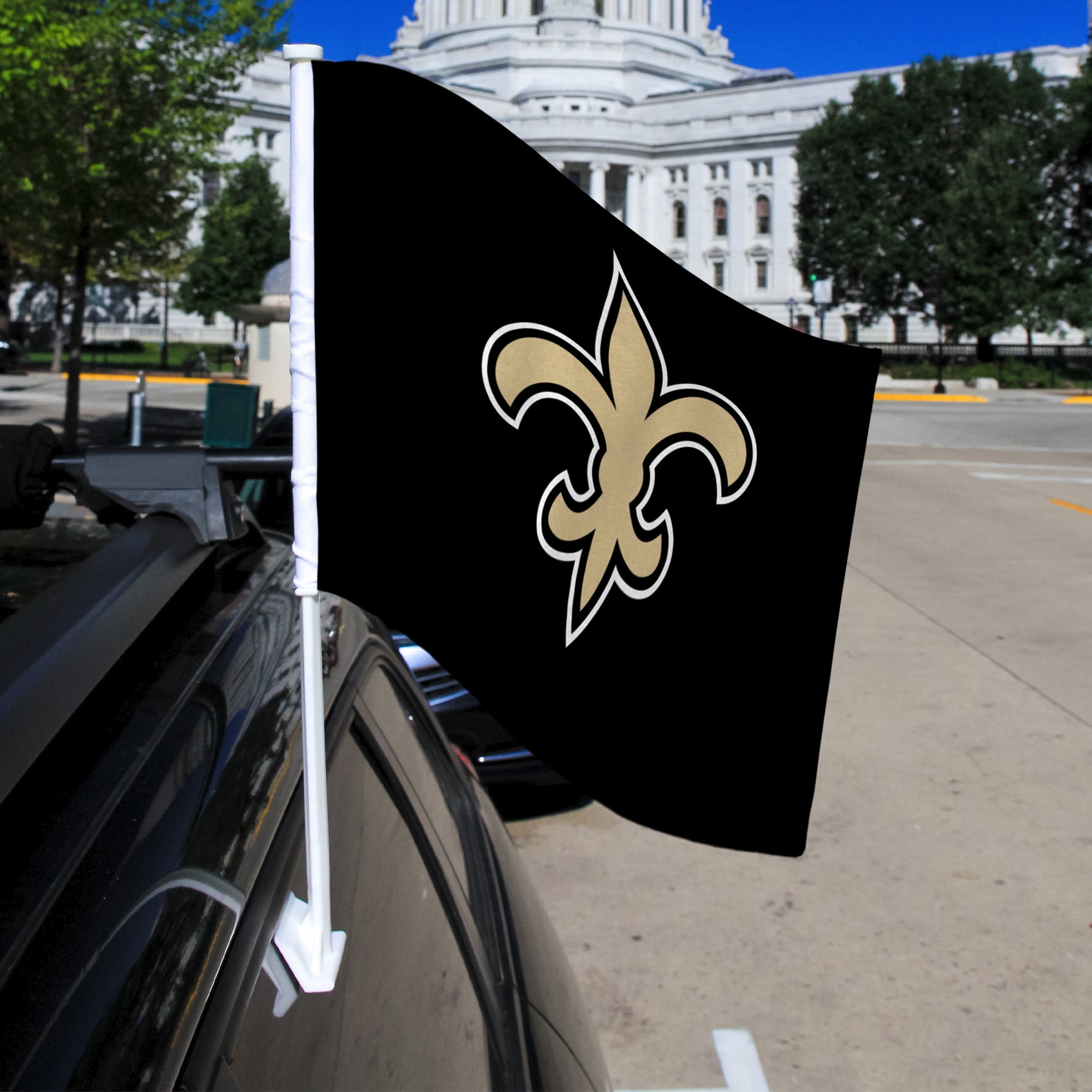 Rico Industries Alabama State College Double Sided Car Flag - 16" x 19" - Strong Pole that Hooks Onto Car/Truck/Automobile