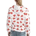thumbnail image 7 of Lsque Hand Drawn Strawberry Pattern Casual Women's Hoodie,Hooded Sweatshirt with Kangaroo Pocket,Pullover Hoodie with Eye-catching Drawstrings-X-Large, 7 of 7
