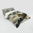 thumbnail image 2 of Ambesonne Leopard Bedding Set 4 Pcs, Boho Mountains and Wild Cat, King, Cadet Blue and Sand Brown, 2 of 2