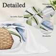 thumbnail image 6 of Blue Tulip Queen Size Pillow Cover, Pillowcase Protectors with Zipper, Breathable Decorative Throw Pillow Case Cover, Abstract Flower Country Farm Floral White Pillow Shams for Couch Sofa 20x30Inch, 6 of 8