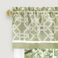 thumbnail image 3 of PowerSellerUSA 3 Pieces Two Tone Design Tier Panels and Valance Set for Windows, 58x24 inch Rod Pocket Light Filtering Short Curtain Panels with Valance for Kitchen, Farmhouse, Bedroom, Green, 3 of 3