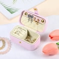 thumbnail image 6 of Unique Bargains 1pc Mini Elegant Square Jewelry Box for Travel Purple, 6 of 6