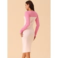 thumbnail image 4 of DARING DIVA Crew Neck Stretch Cutout Midi Sweater Dress XL Pink-Light Pink, 4 of 5